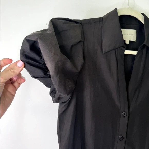 Brochu Walker The Havana Iconic Classic Shirt Maxi Dress Puff Sleeves XS - Picture 12 of 14